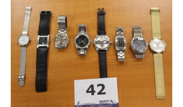 8 diverse horloges w.o. CASIO, DANIEL HECHTER, D&G enz